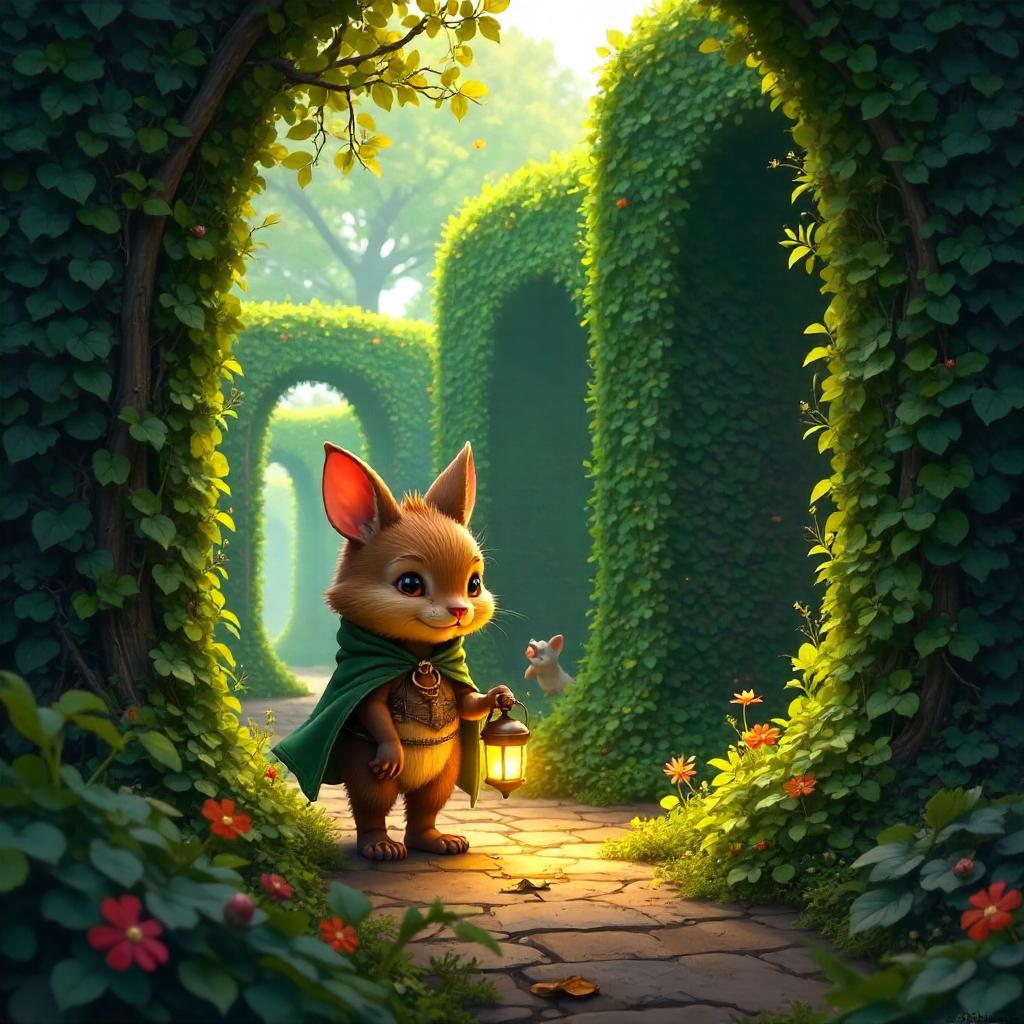 Brownie in a Hedge Maze Concept Art