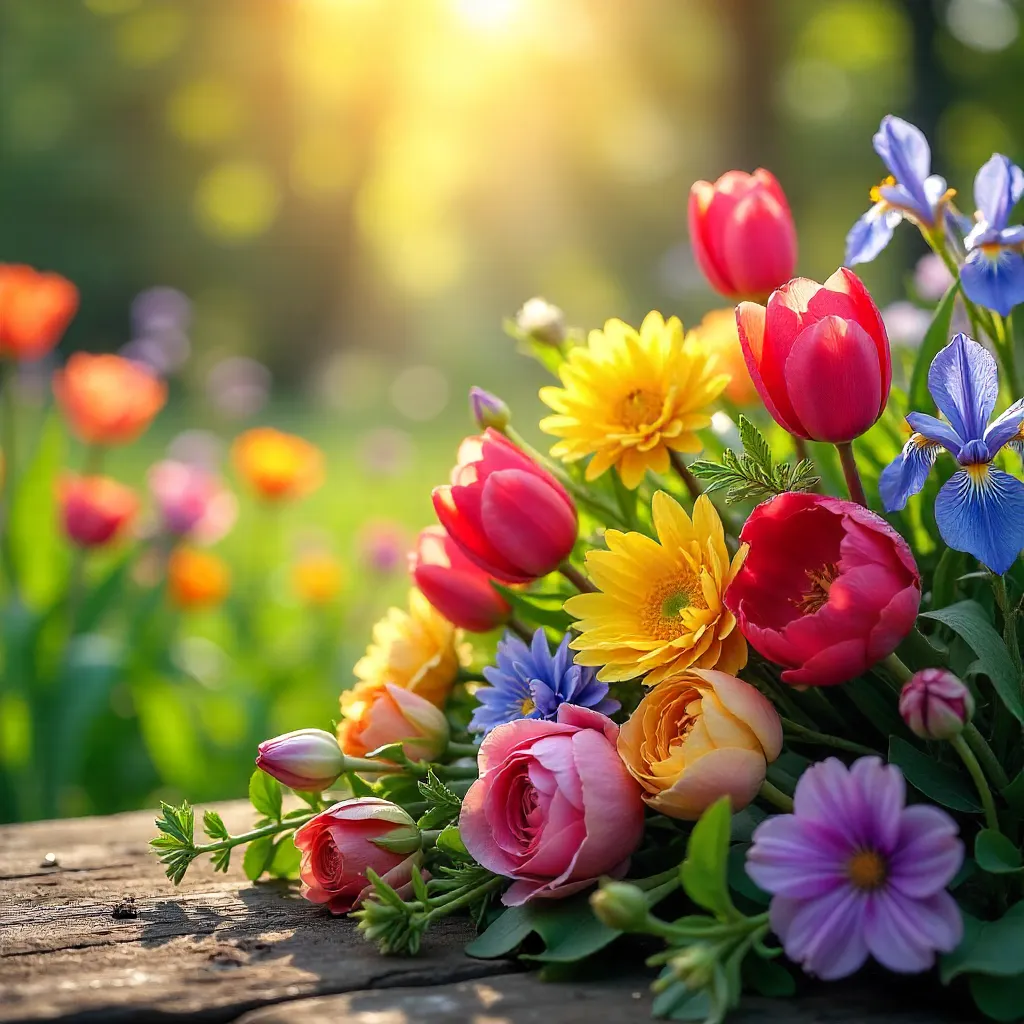 Vibrant Spring Blossom Bouquet in Full Bloom