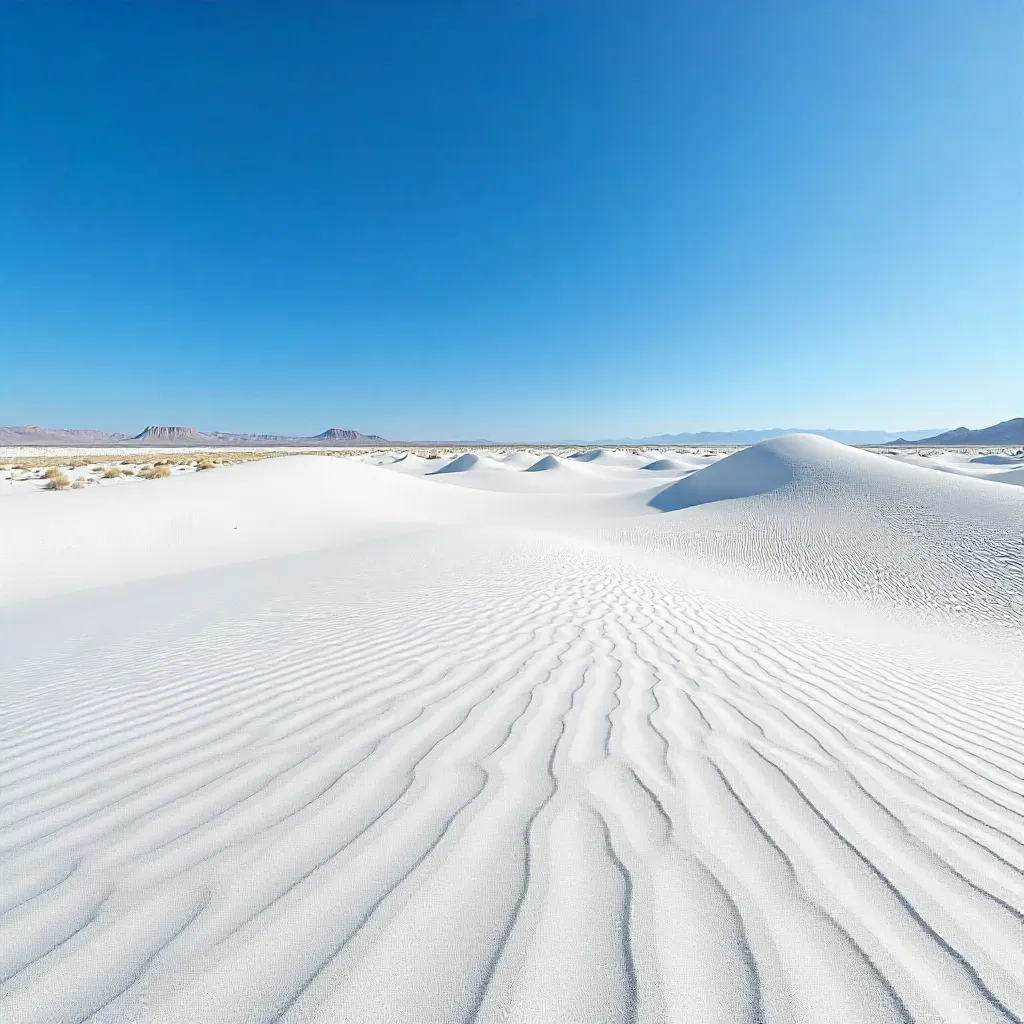 Vast White Sands under a Clear Blue Sky