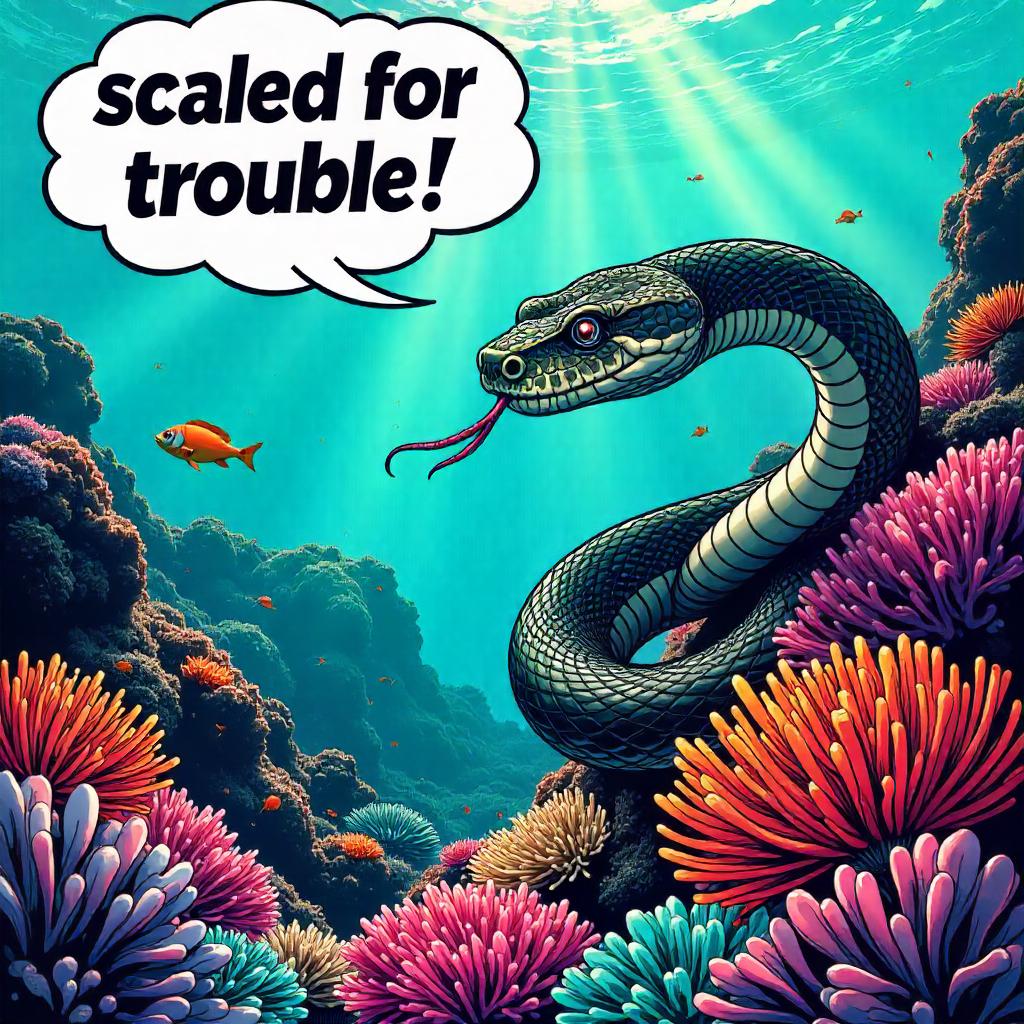 Coral Reef Viper: A Comic Book Splash