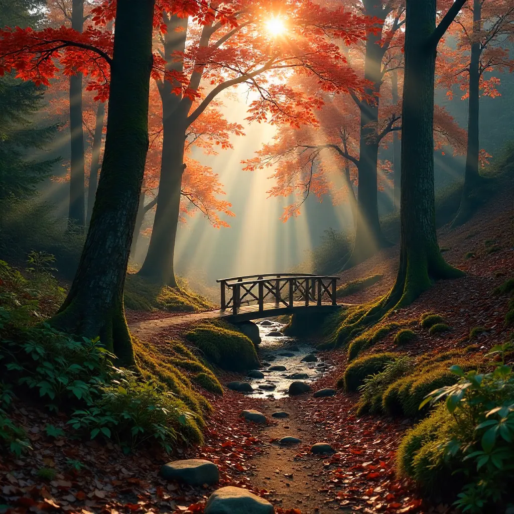 Mystical Autumn Forest Path in Čajniče