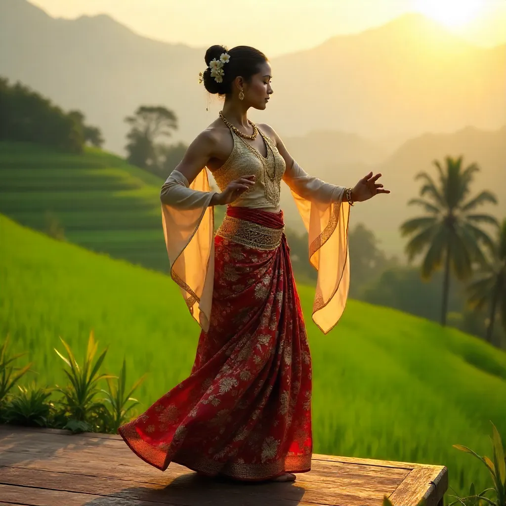 Graceful Sundanese Dancer in West Java Attire