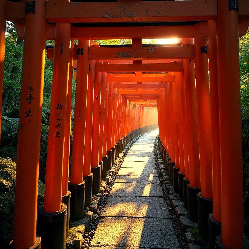 Vermilion Torii Trail at Fushimi Inari, Kyoto