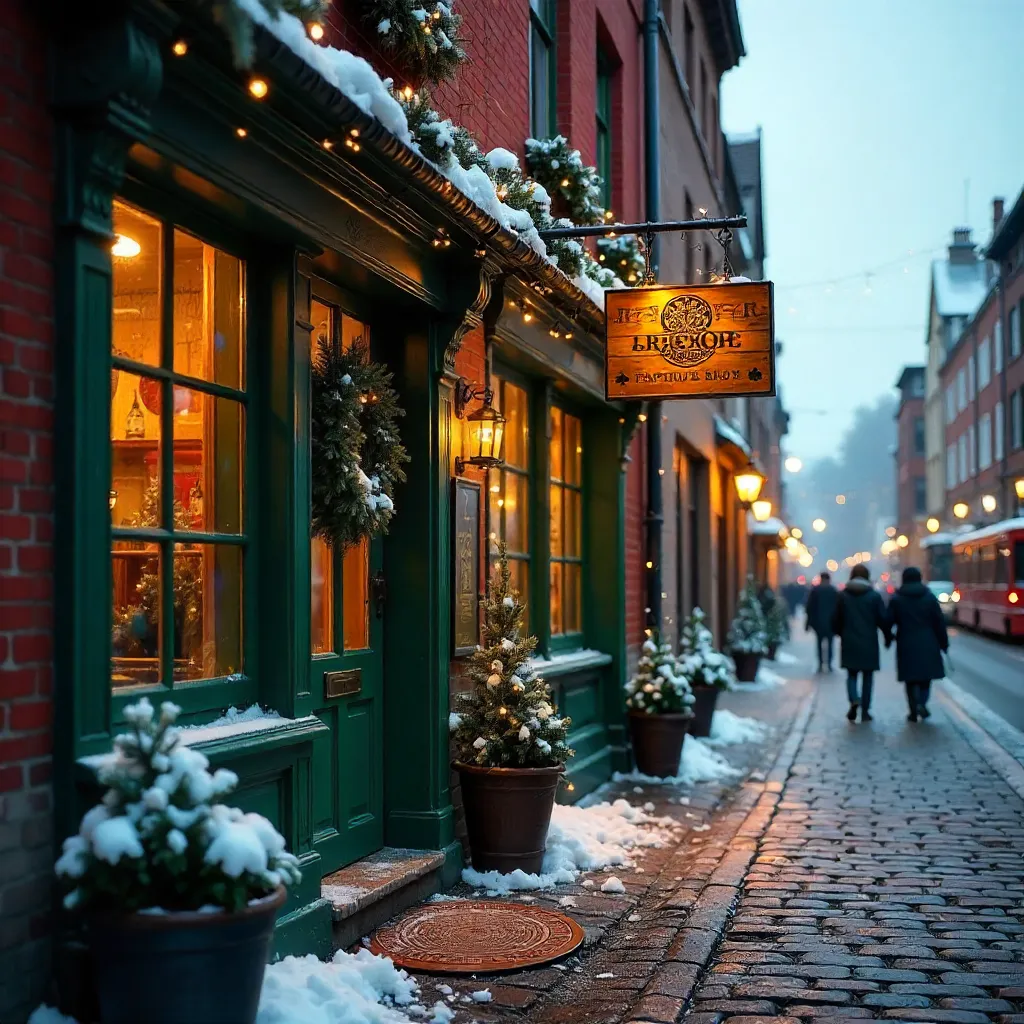 Winter Glow at Gothenburg Irish Pub