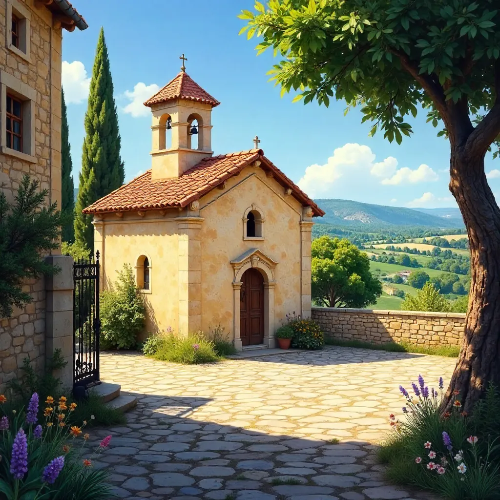 Serene Lourmarin Chapel in Provencal Light