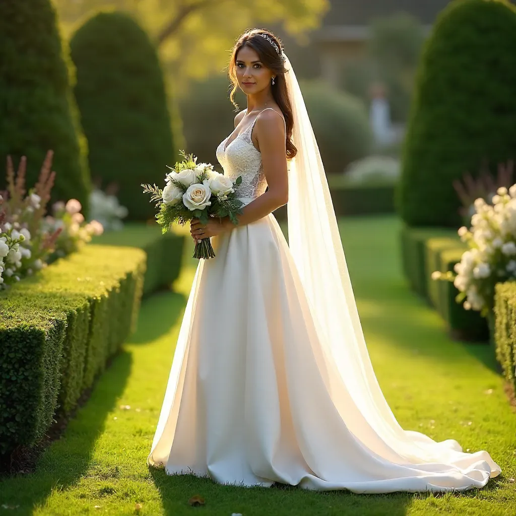 Stunning Bride in a Serene Garden