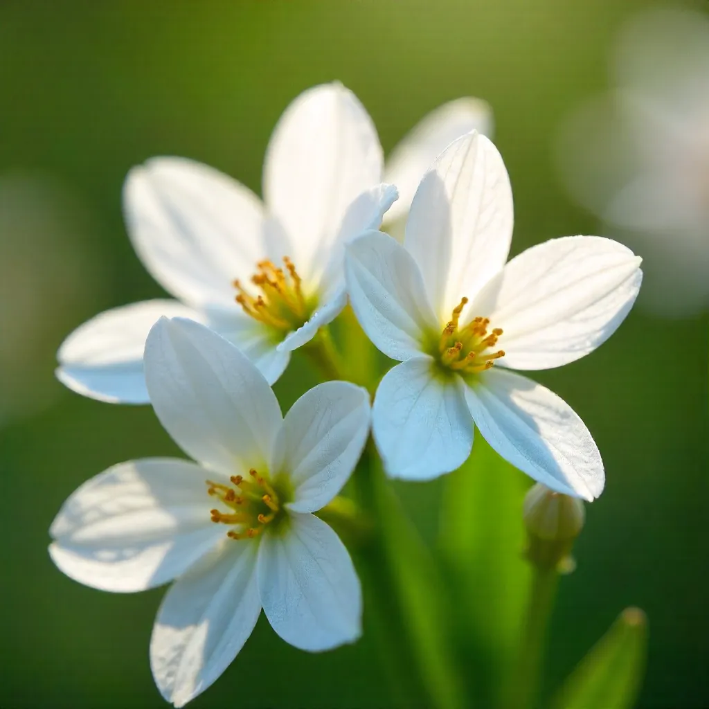 Macro Portrait: Delicate White Spring Flowers