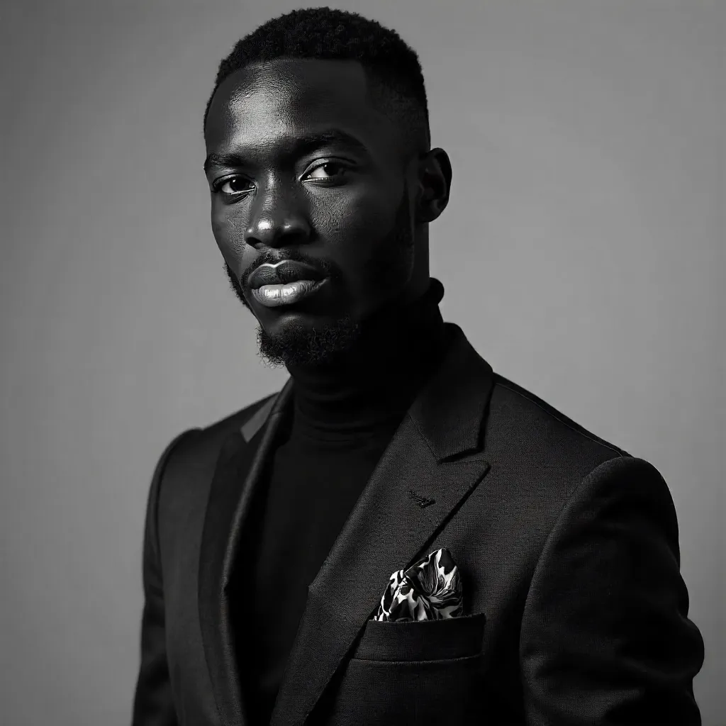 Monochrome Portrait of a Stylish Ibadan Man