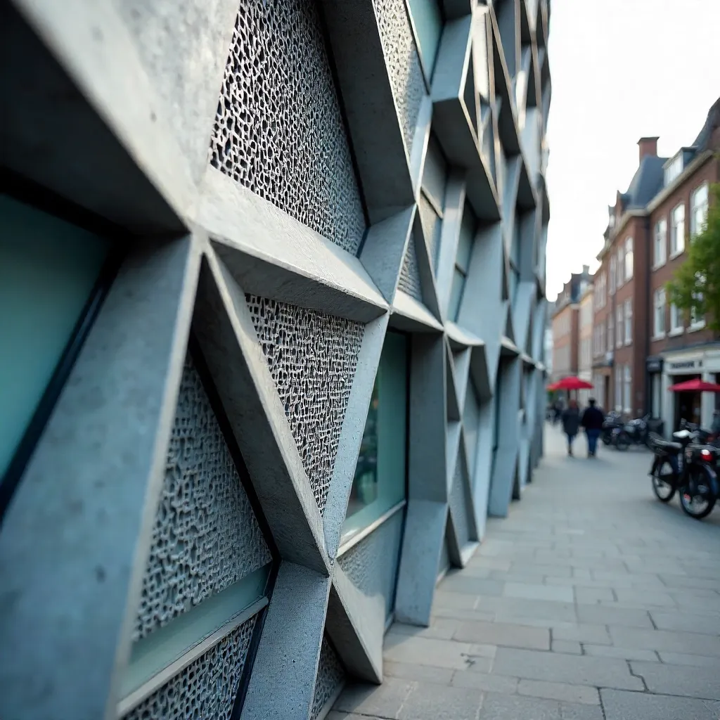 Close-Up Geometric Facade in Utrecht