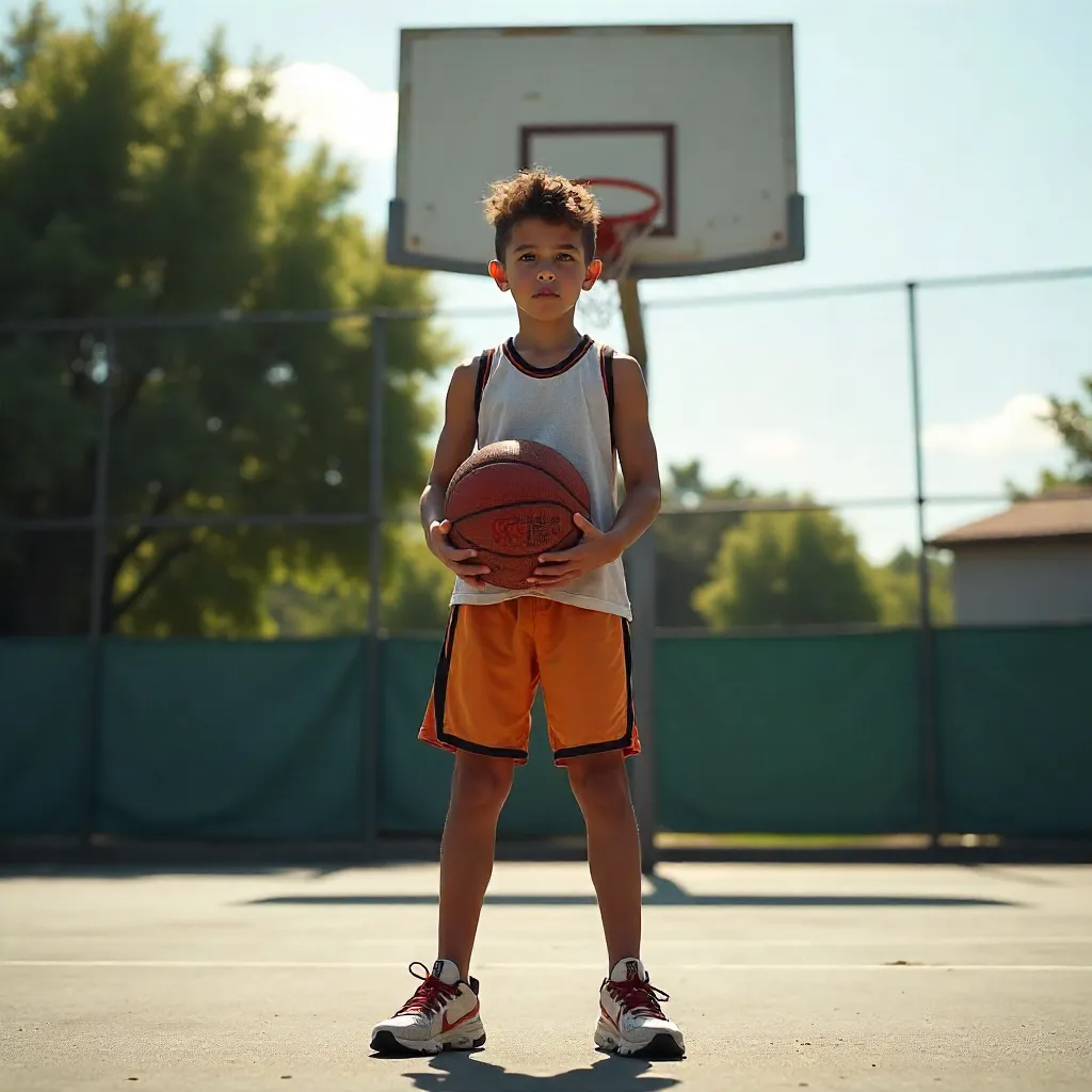 Daylight Teen Basketball Player Under Outdoor Hoop