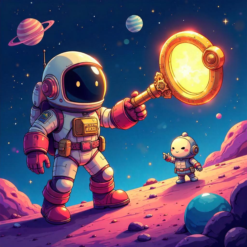 Dimensional Key Among the Starry Cartoon Skies