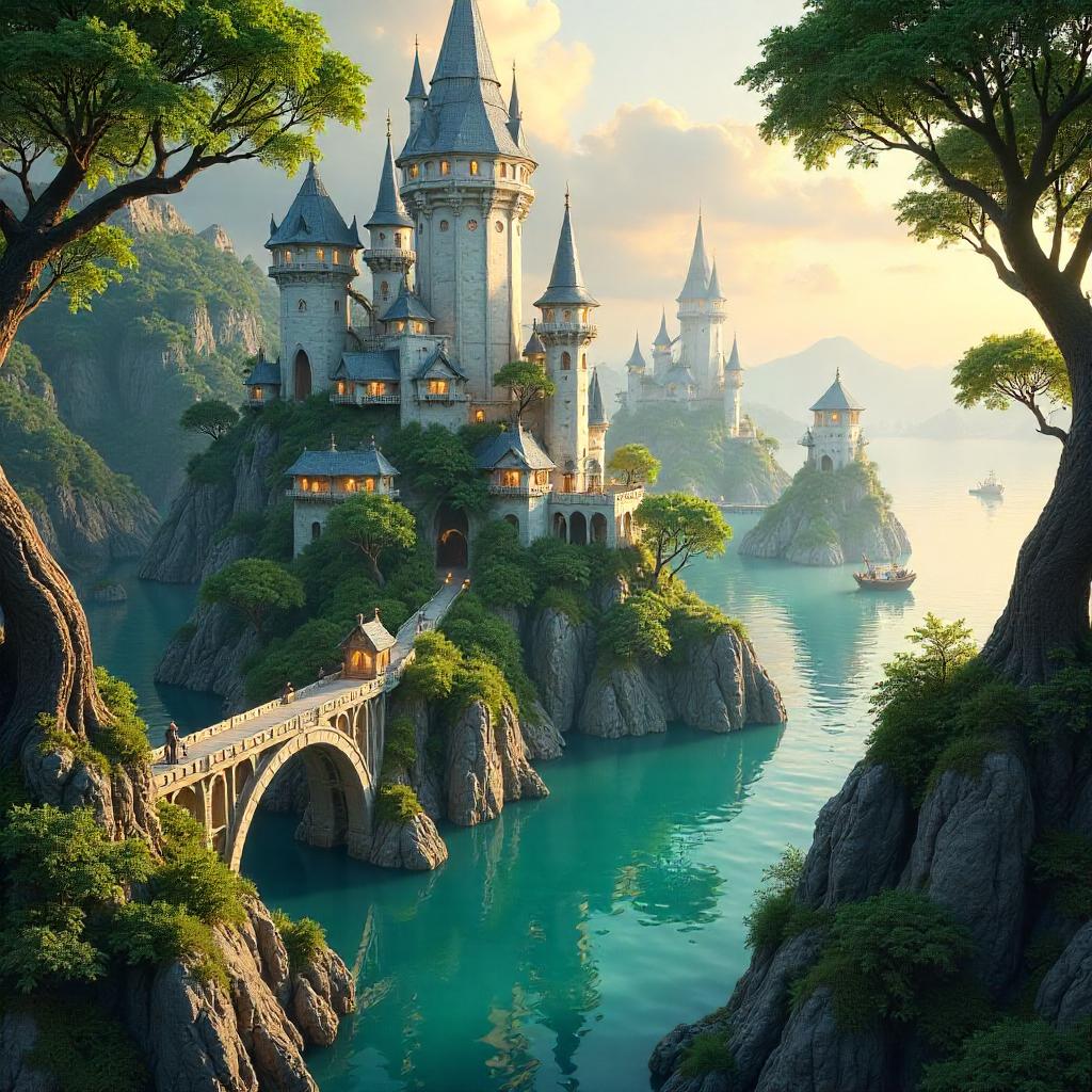 Dawn over the Archipelago: An Elven City