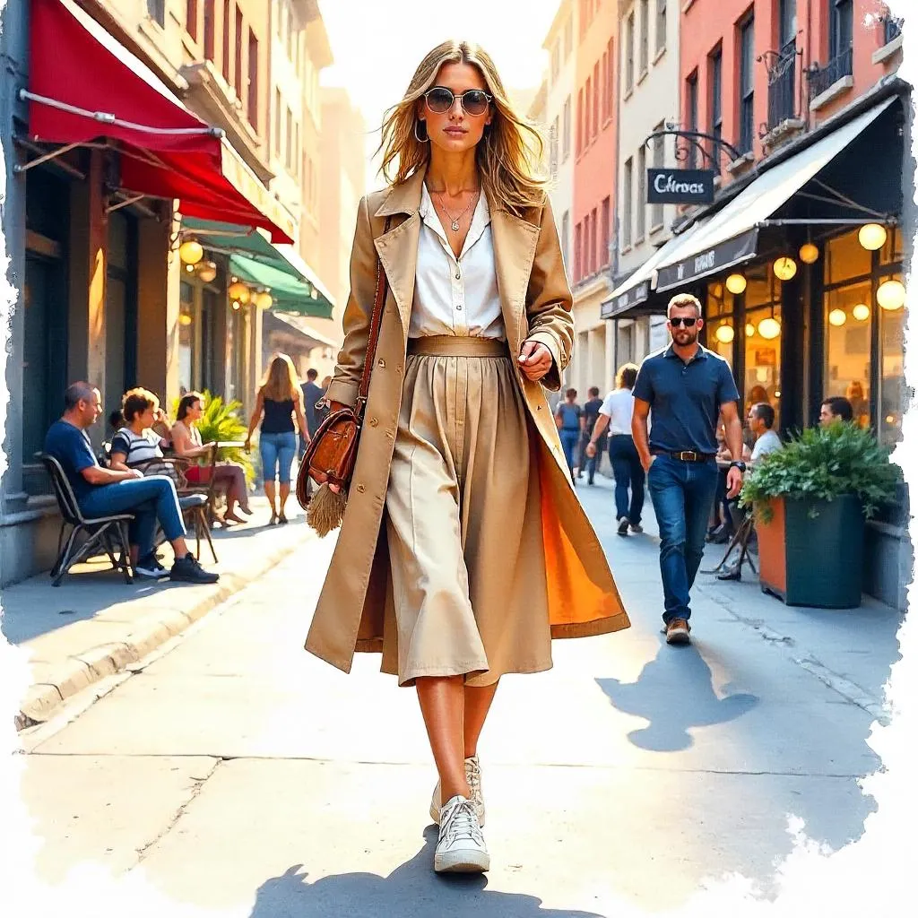 Watercolor Chic on the City Street
