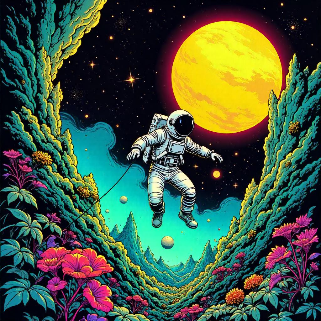 Cosmic Jungle: A Bold Space Comic Scene