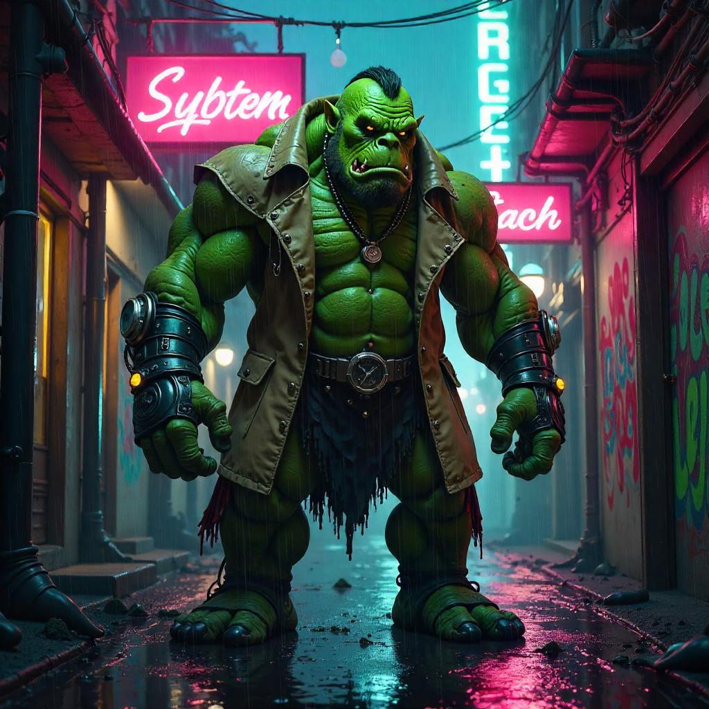 Neon Alley Troll — A Cyberpunk Behemoth