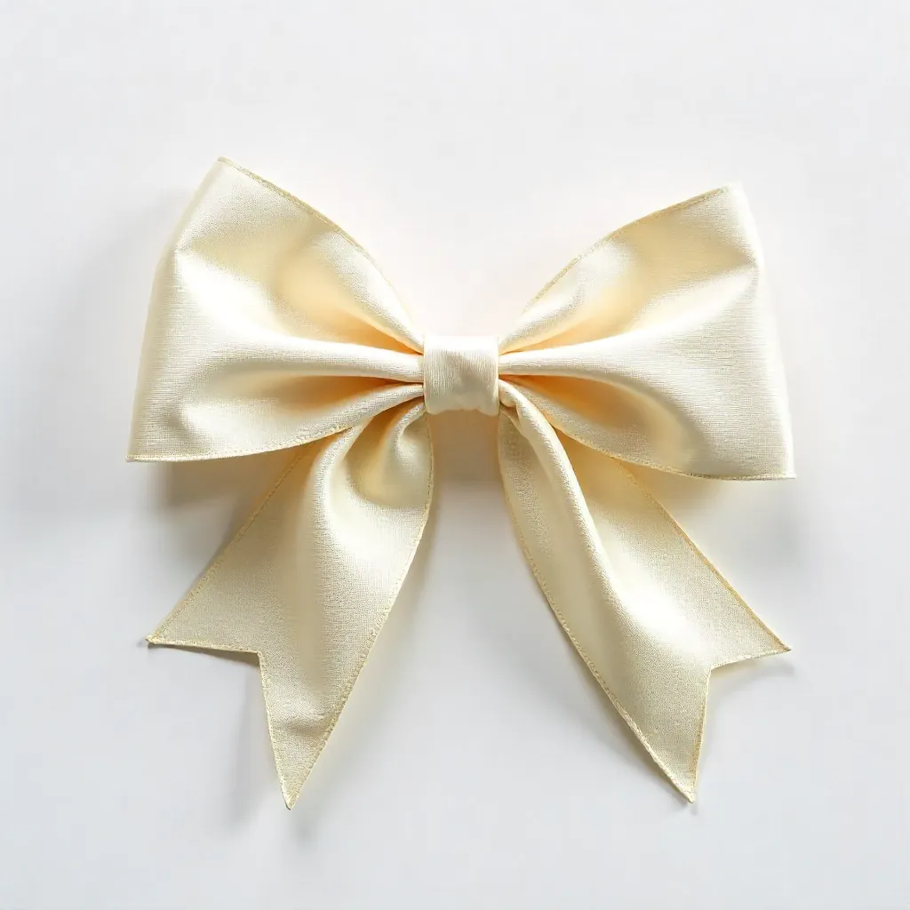 Cream Satin Bow on Crisp White Backdrop