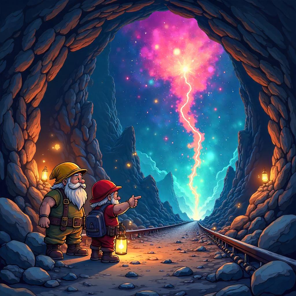 Nebula Glow in a Dwarf Mine
