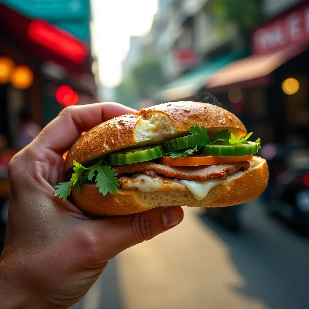 Close-up Banh Mi in Ho Chi Minh City