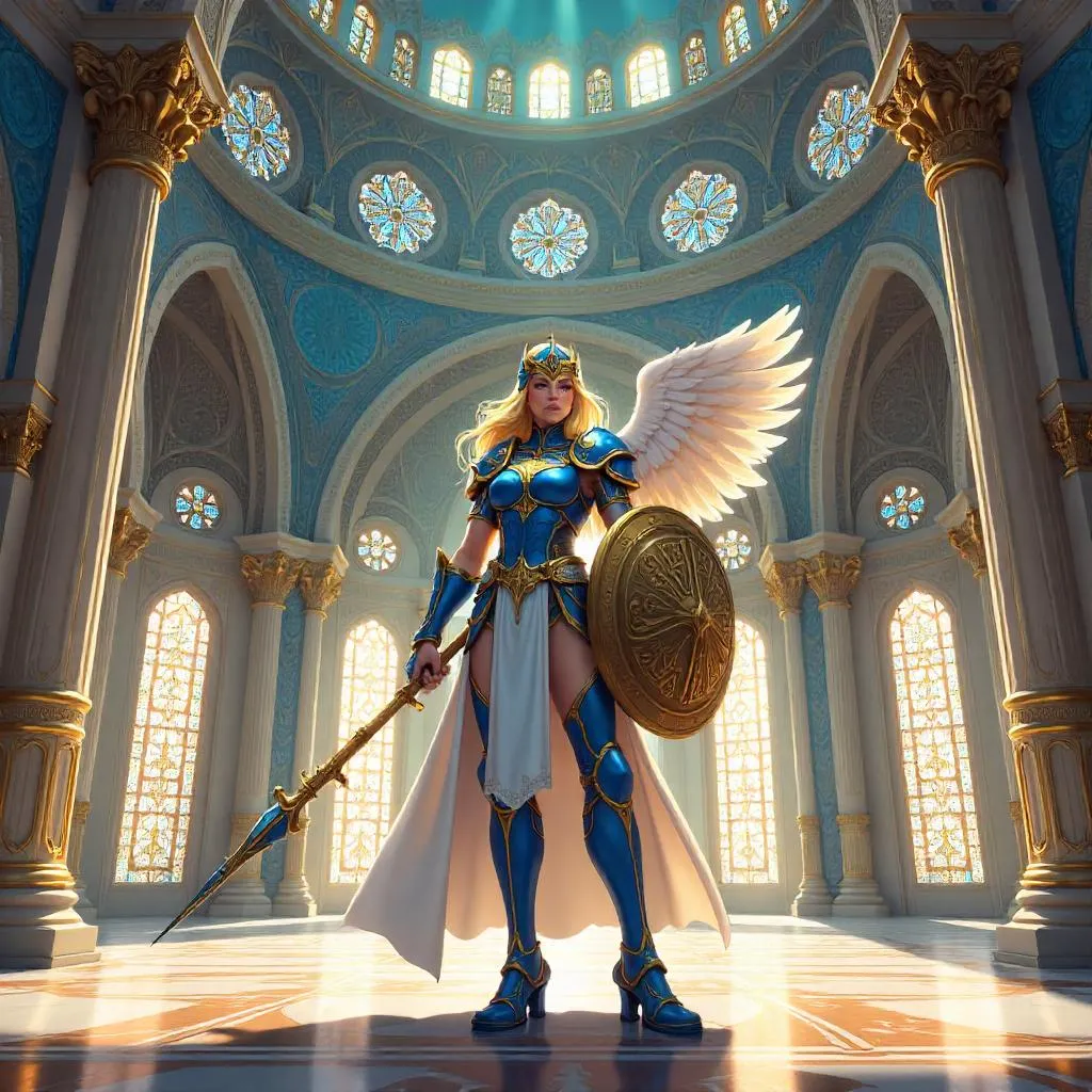 Anime Valkyrie in a Grand Mosque