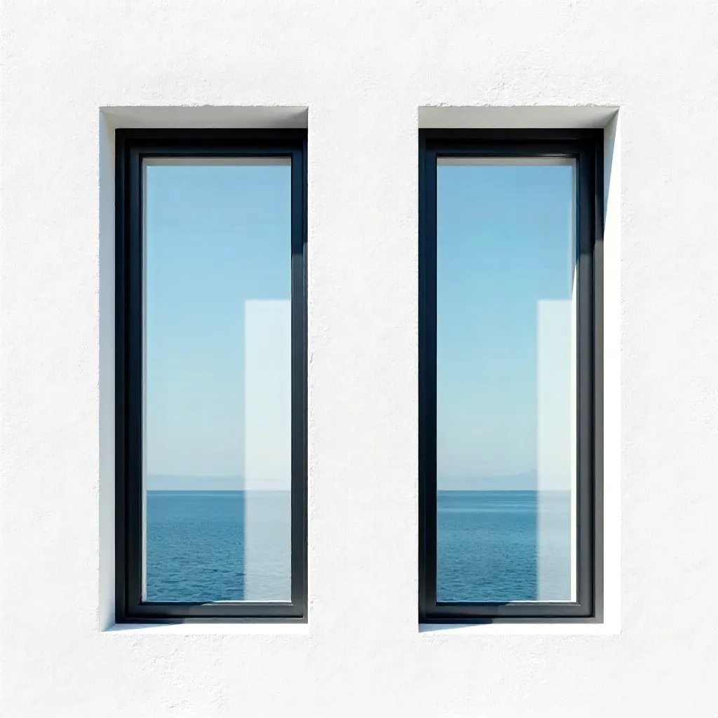 Two Minimalist Window Frames on a Cádiz White Wall
