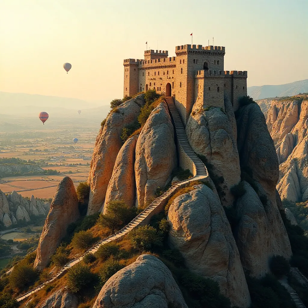 Uçhisar Castle Over Cappadocia's Fairy Chimneys