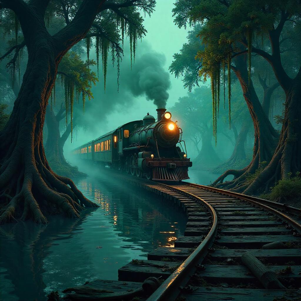 Mangrove Swamp Train — Concept Art Scene