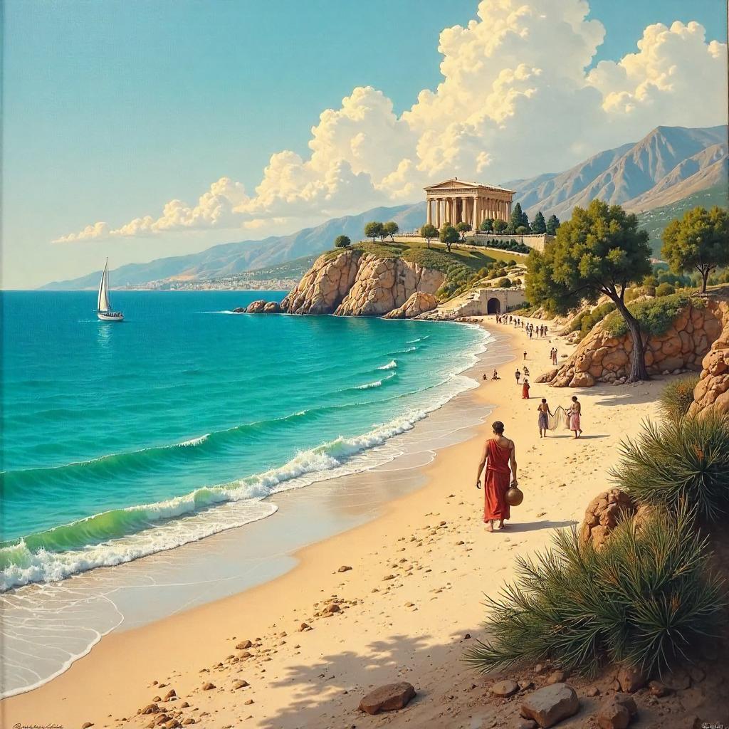 Golden Hour on an Ancient Greek Beach