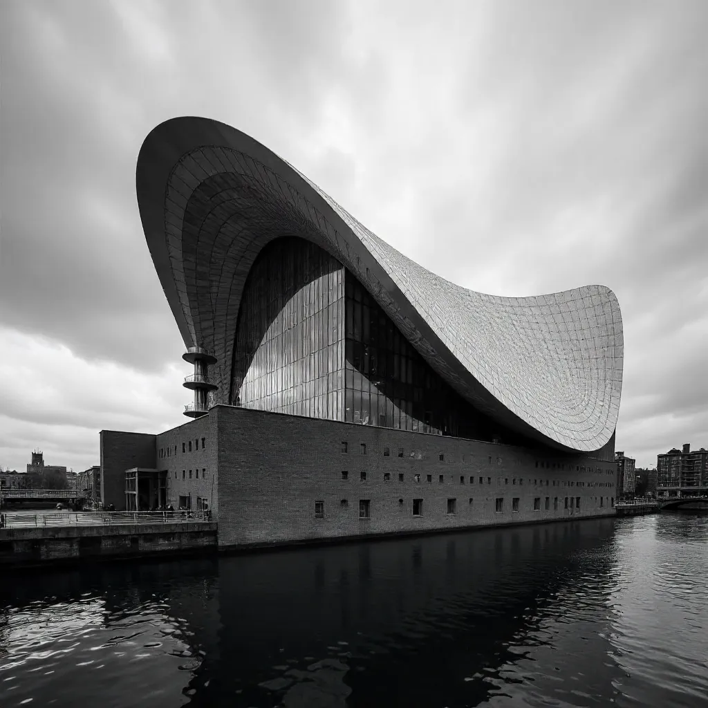 Monochrome Elbphilharmonie Facade in Hamburg