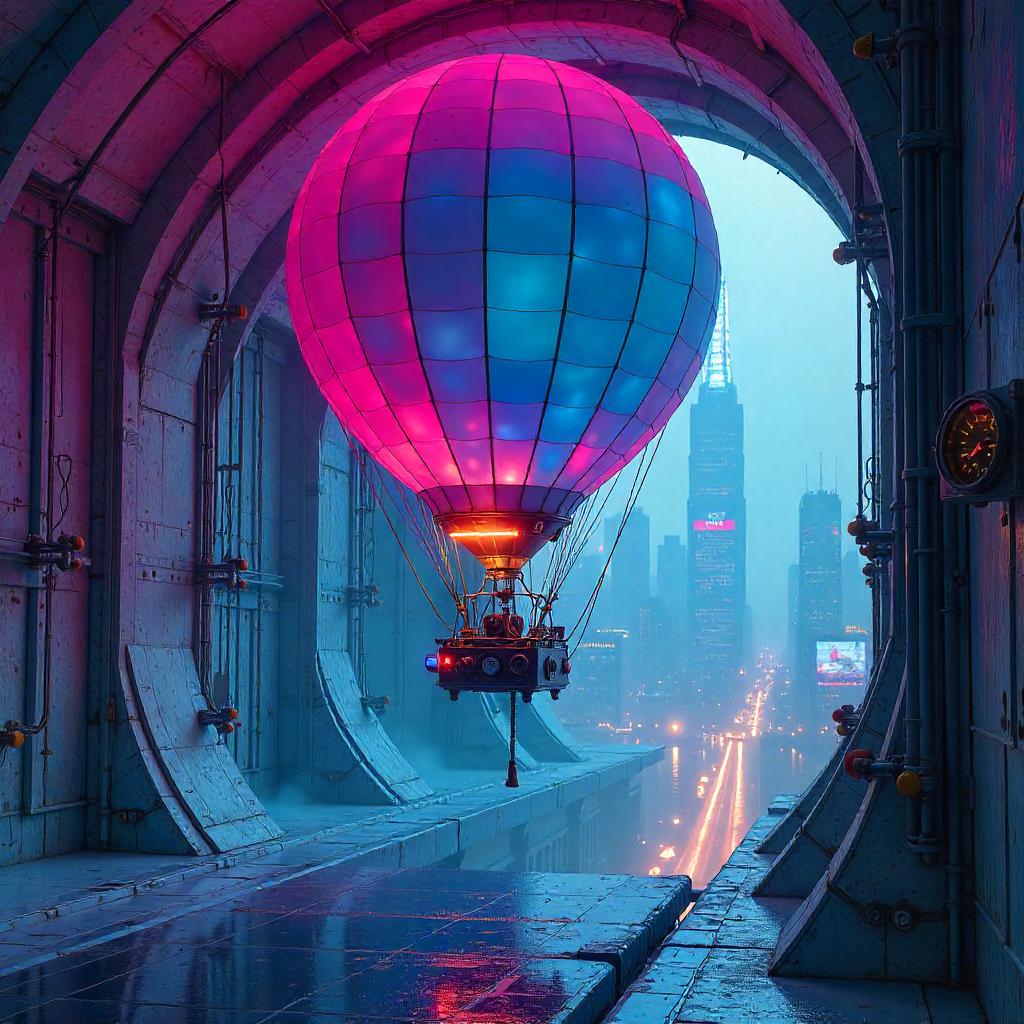 Neon Balloon Inside a Cryogenic Chamber