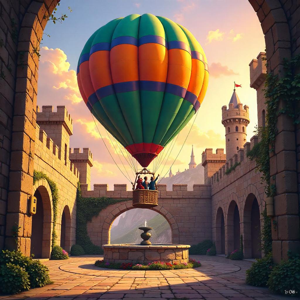 Castle Courtyard Balloon in Digital Dawn