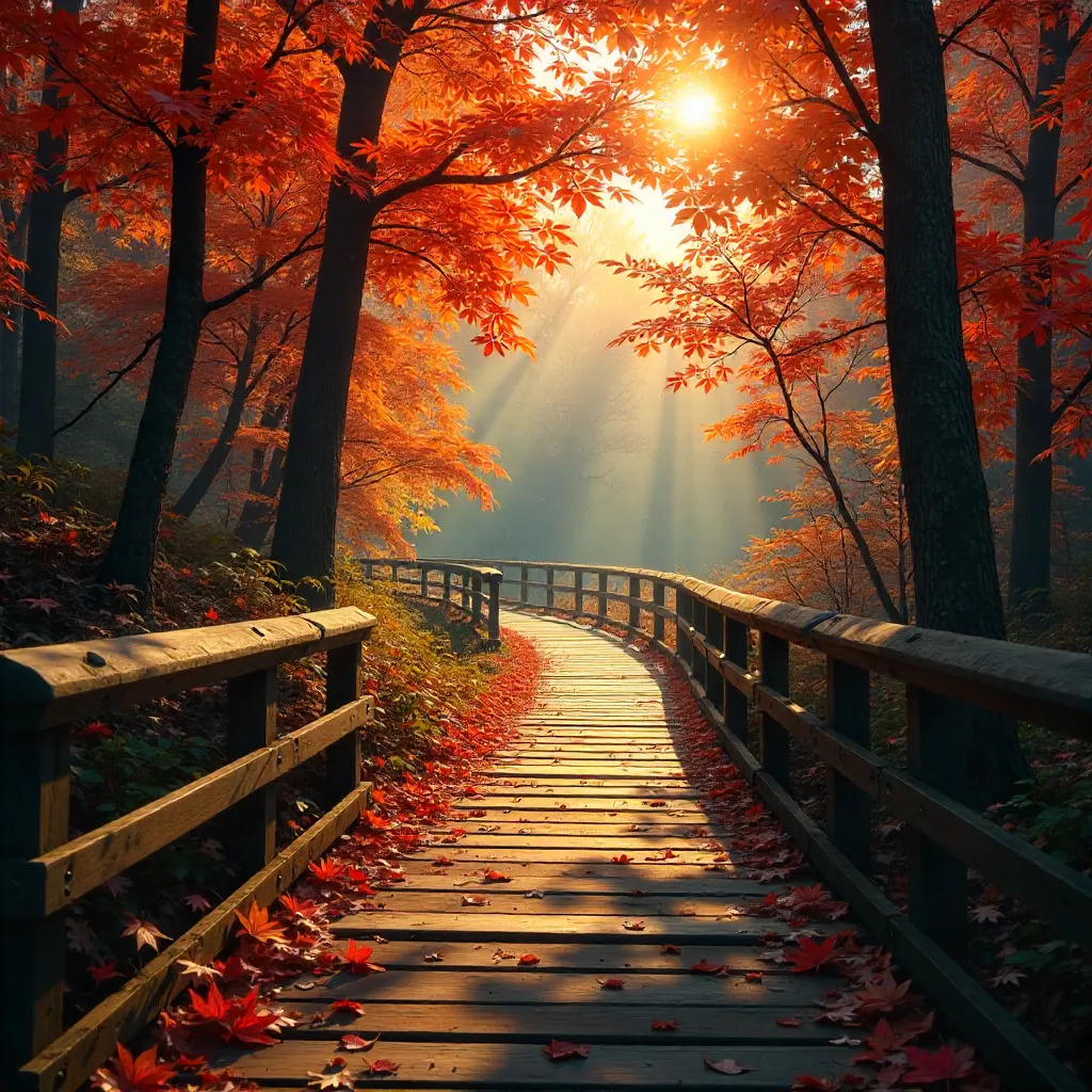 Autumn Maple Walk: Fire-Colored Foliage