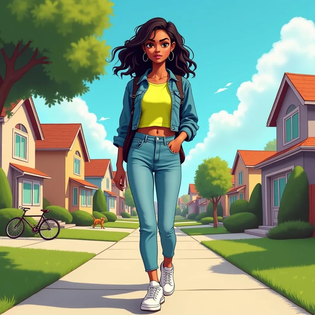 Latina Anime Style in Suburban Street Fashion
