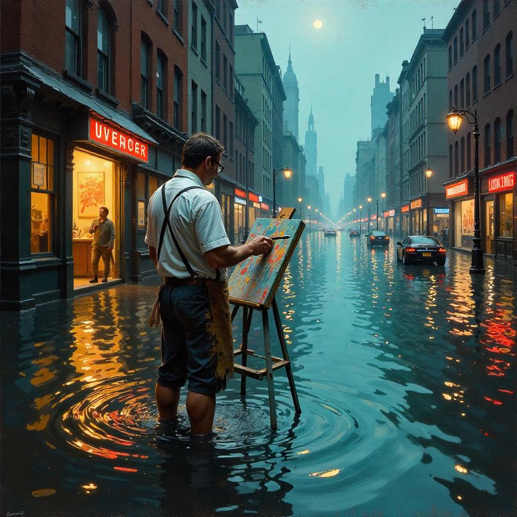 The Painter in a Flooded City