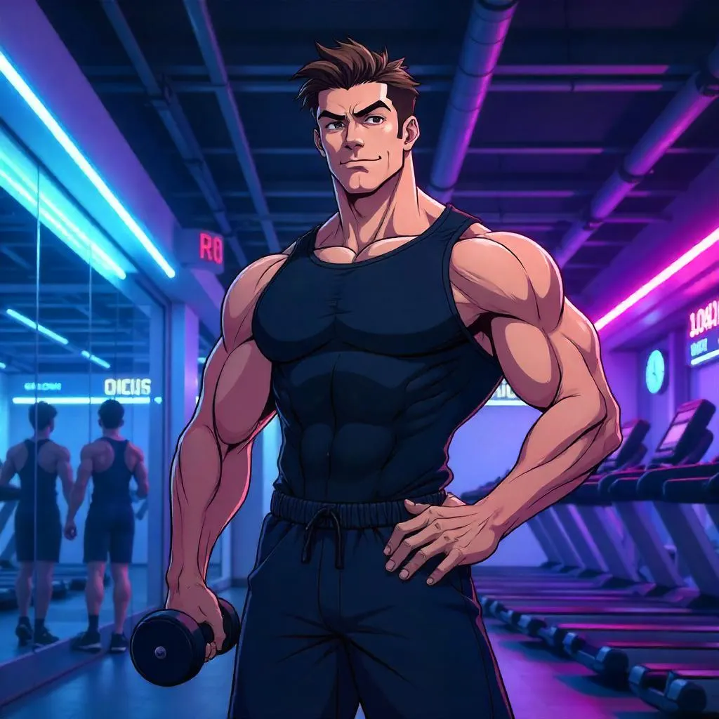 Confident White Man in Anime Gym