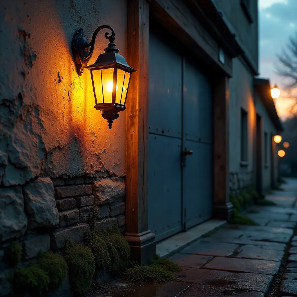 Dusk Lamp: Rustic Wall Meets Modern Metal