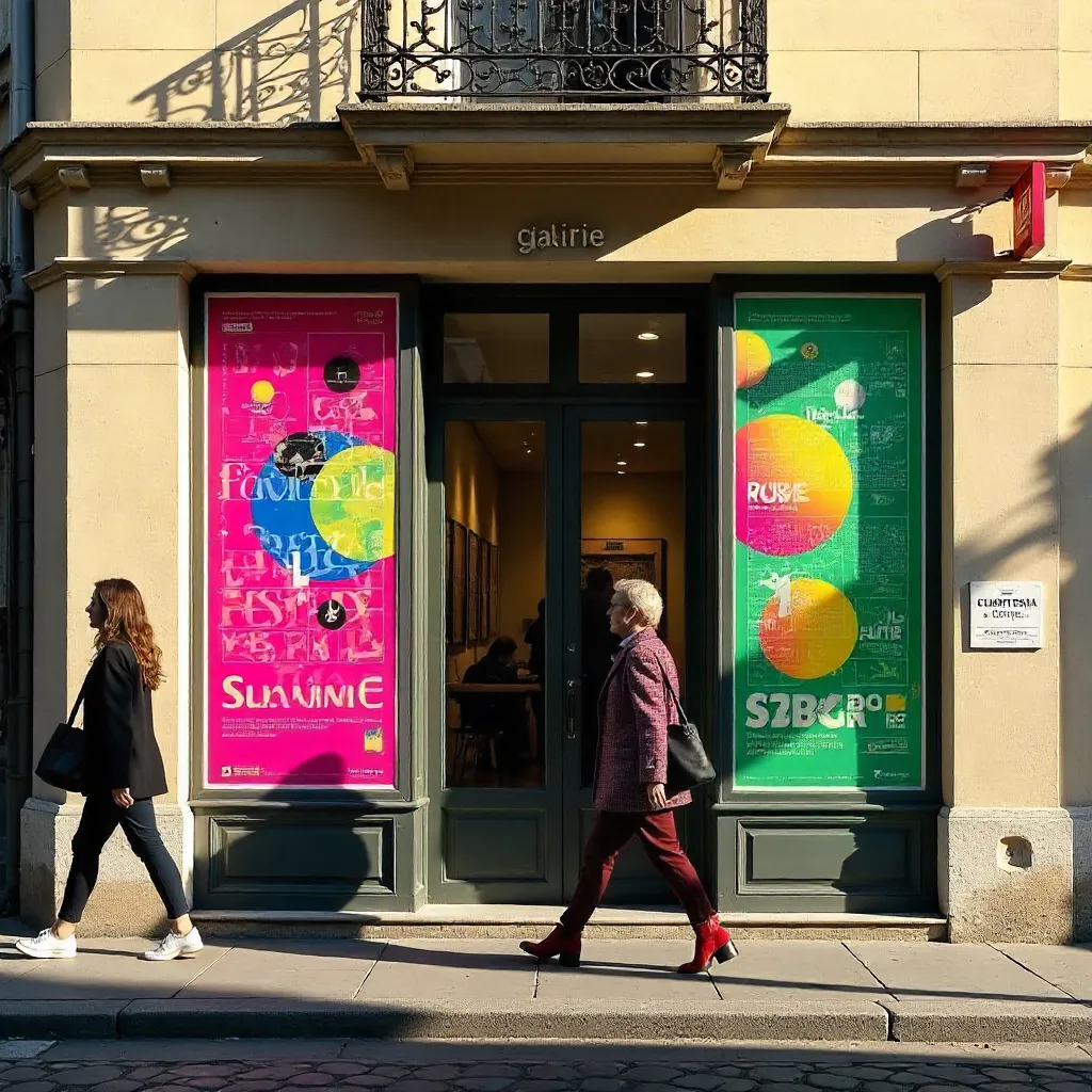 Colorful Gallery Posters at Dijon Entrance