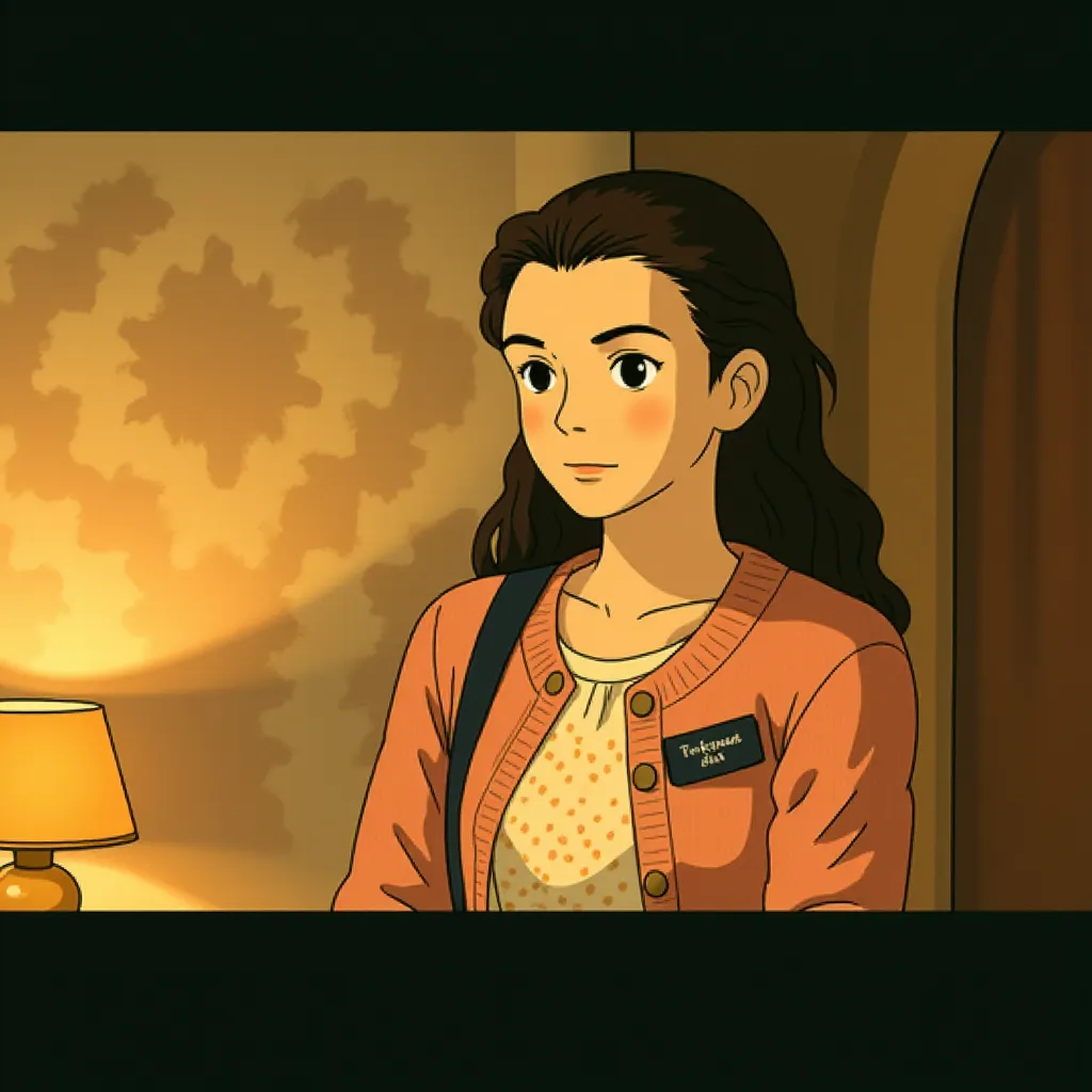 Chloe East in Heretic (2024) - Ghibli style