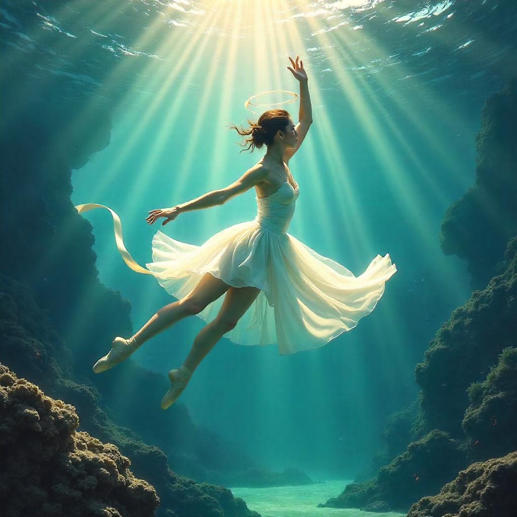 Elegant Underwater Dancer Concept Art