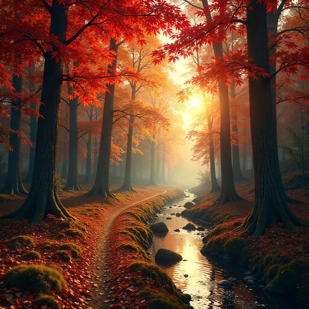 Autumn Forest Dream: A Fall Foliage Vista