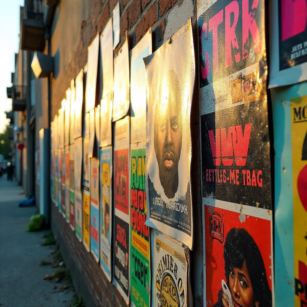 Captivating Street Art: Posters on an Old Wall