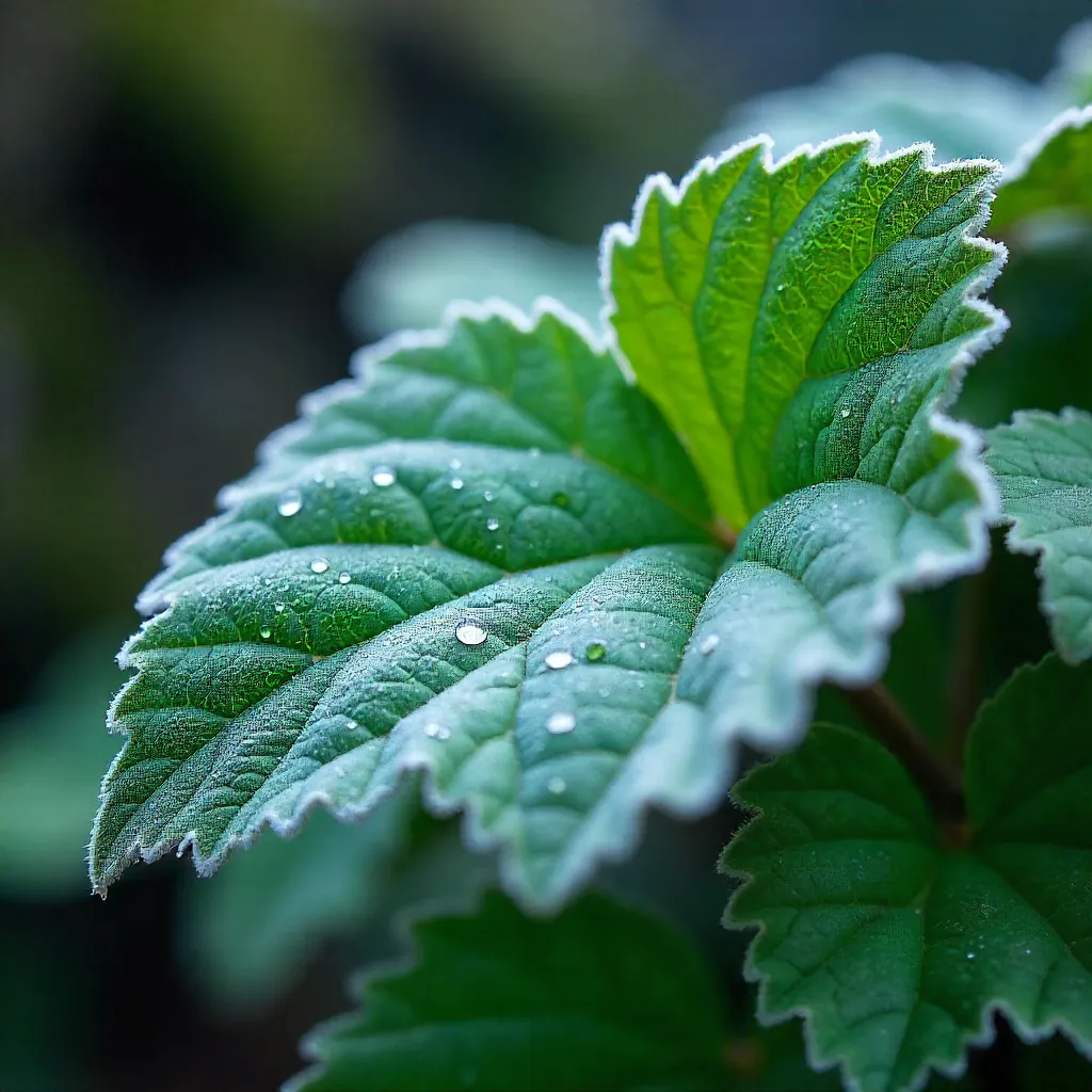 Frost-Kissed Emerald Leaves in an Irish Garden