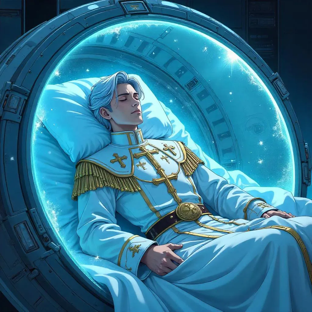 Cryogenic Priest in Anime Stasis Chamber