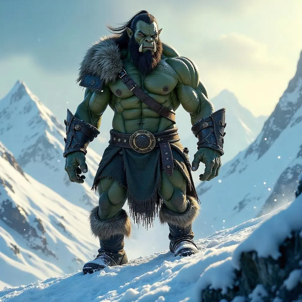 Photoreal Orc on a Snowy Summit