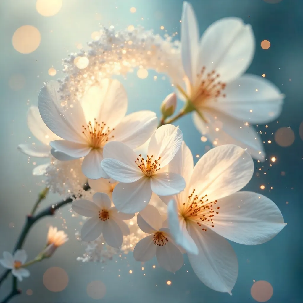 Dreamy Swirling White-Flower Fantasy