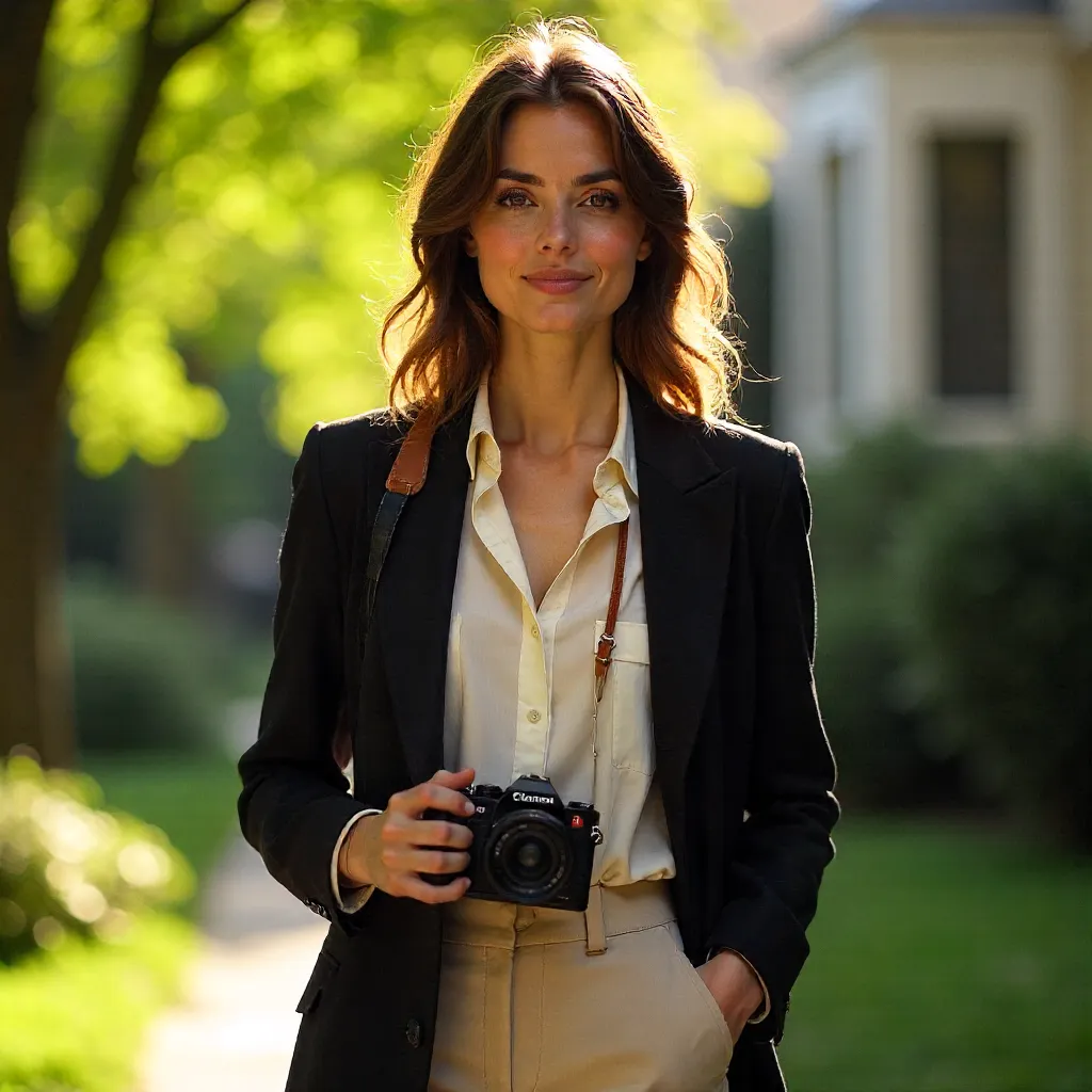 Stylish Portrait of a Photographer in Natural Light
