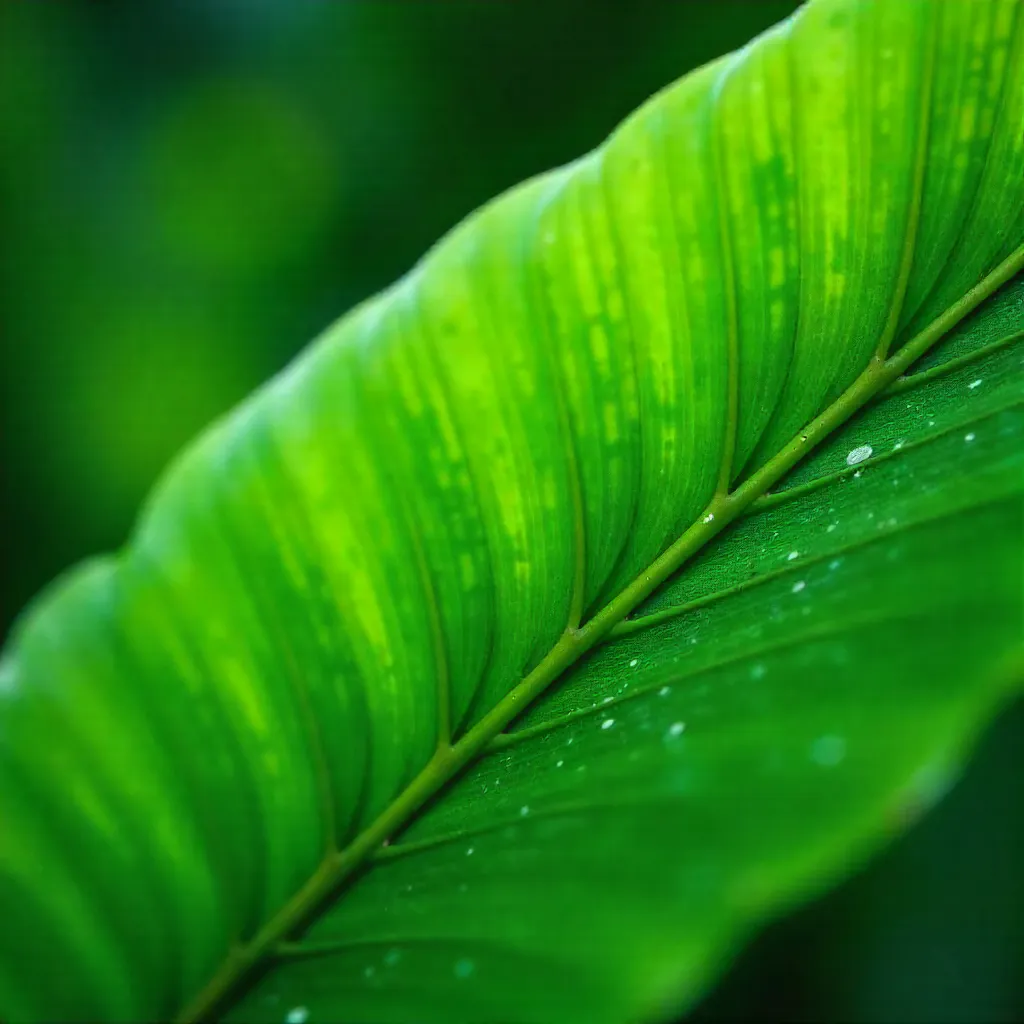 Macro Close-Up: Palm Leaf Texture and Veins