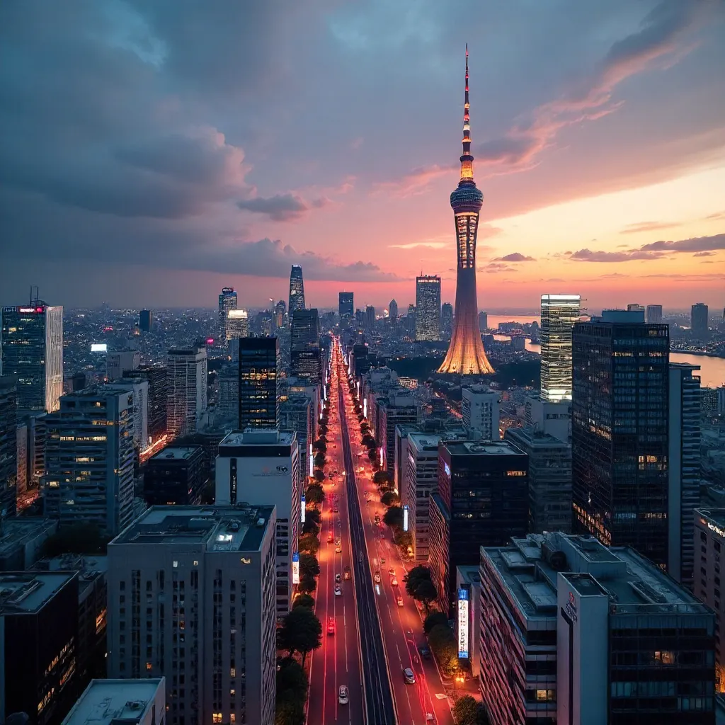 Twilight Panorama of Tokyo's Modern Skyline