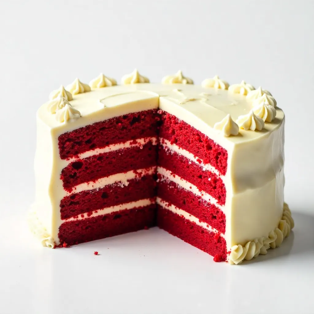 Appetizing Red Velvet Cake with Slice Cut