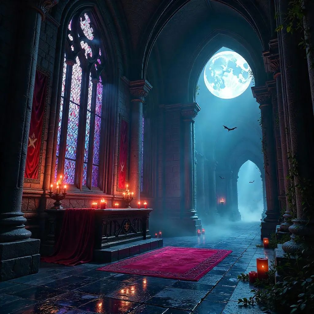 Temple Within a Vampire Castle: Photoreal Gothic Interior