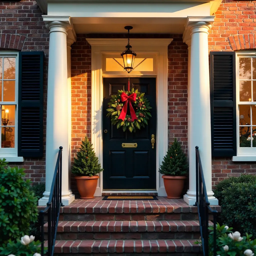 Charleston Entryway with a Christmas Wreath